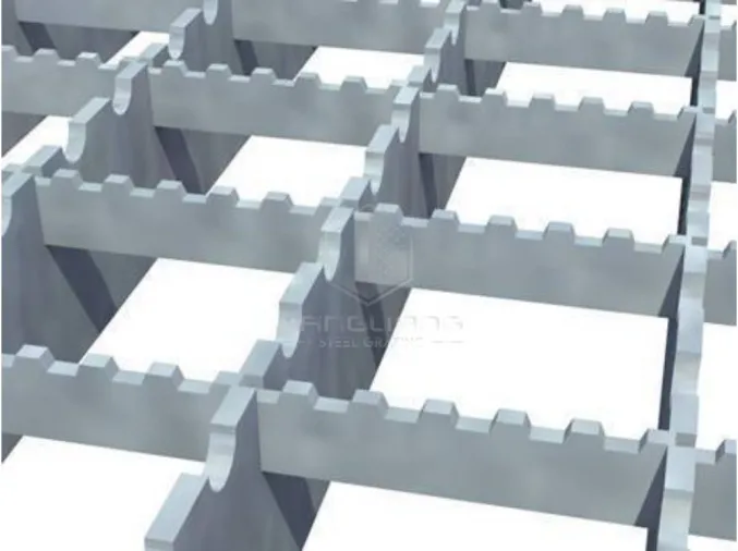 Rejilla de acero de prensa dentada
